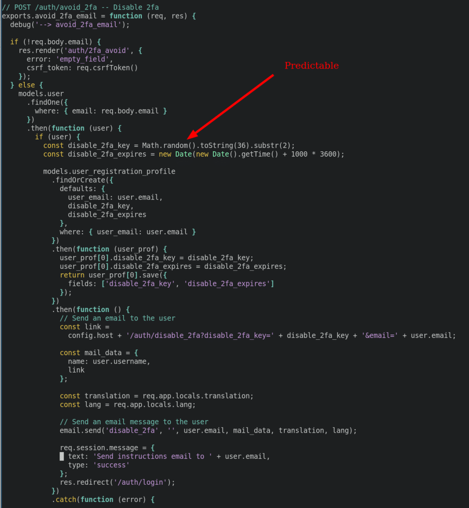 Code with predictable Math.random()