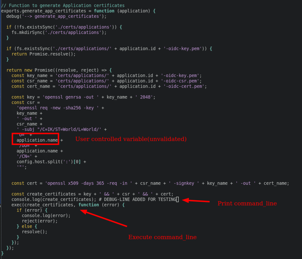 Code that shows interpolation in a command-line-string